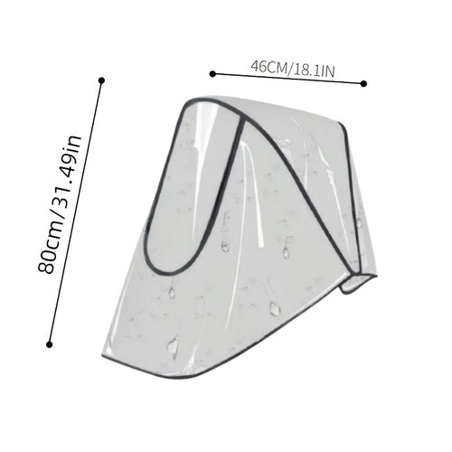 1pc Black Zippered Transparent Stroller Rain Cover, Breathable Mesh, Windproof and Rainproof, Fits Most Strollers, for Kids Travel and Outdoor Use